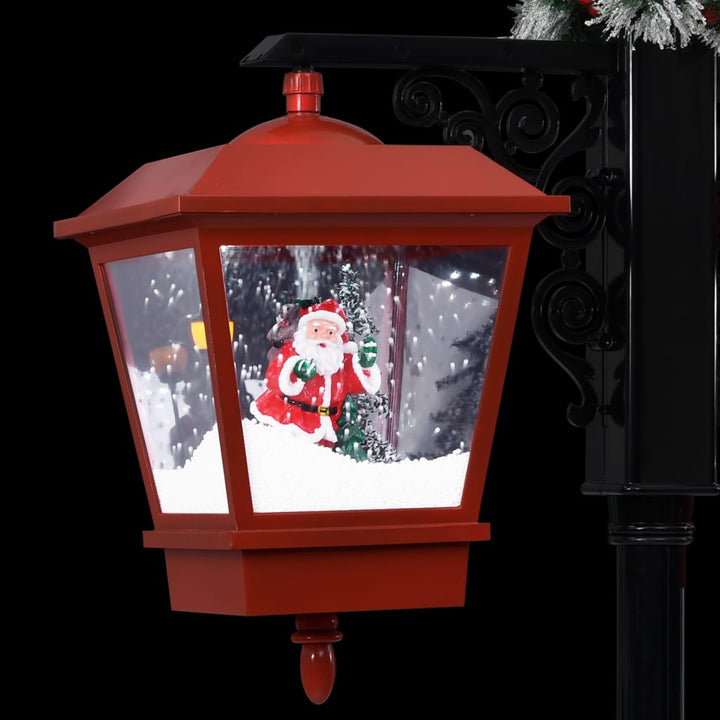 Straatlantaarn met kerstman 81x40x188 cm PVC zwart en rood - Griffin Retail