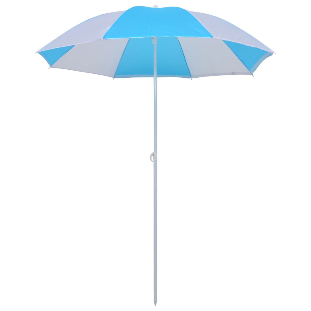 Strandparasol/-tent 180 cm stof blauw en wit - Griffin Retail