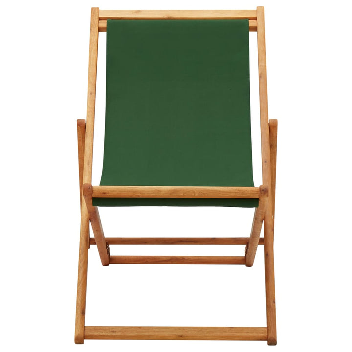Strandstoel inklapbaar eucalyptushout en stof groen - Griffin Retail