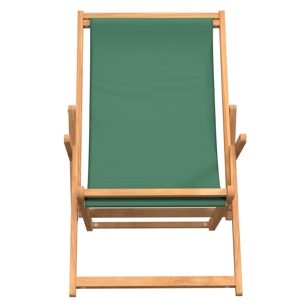 Strandstoel inklapbaar massief teakhout groen - Griffin Retail