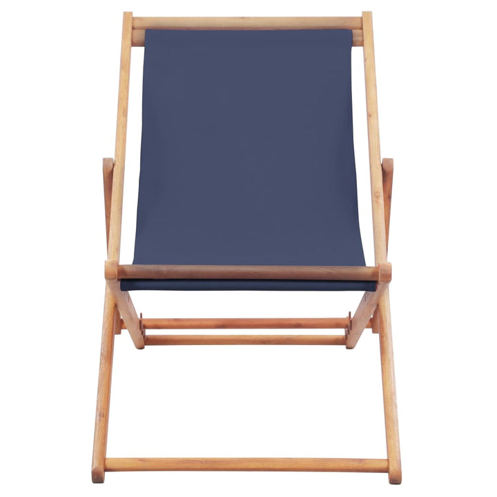 Strandstoel inklapbaar stof en houten frame blauw - Griffin Retail
