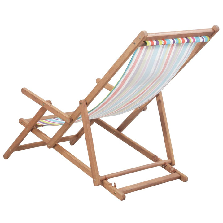 Strandstoel inklapbaar stof en houten frame meerkleurig - Griffin Retail