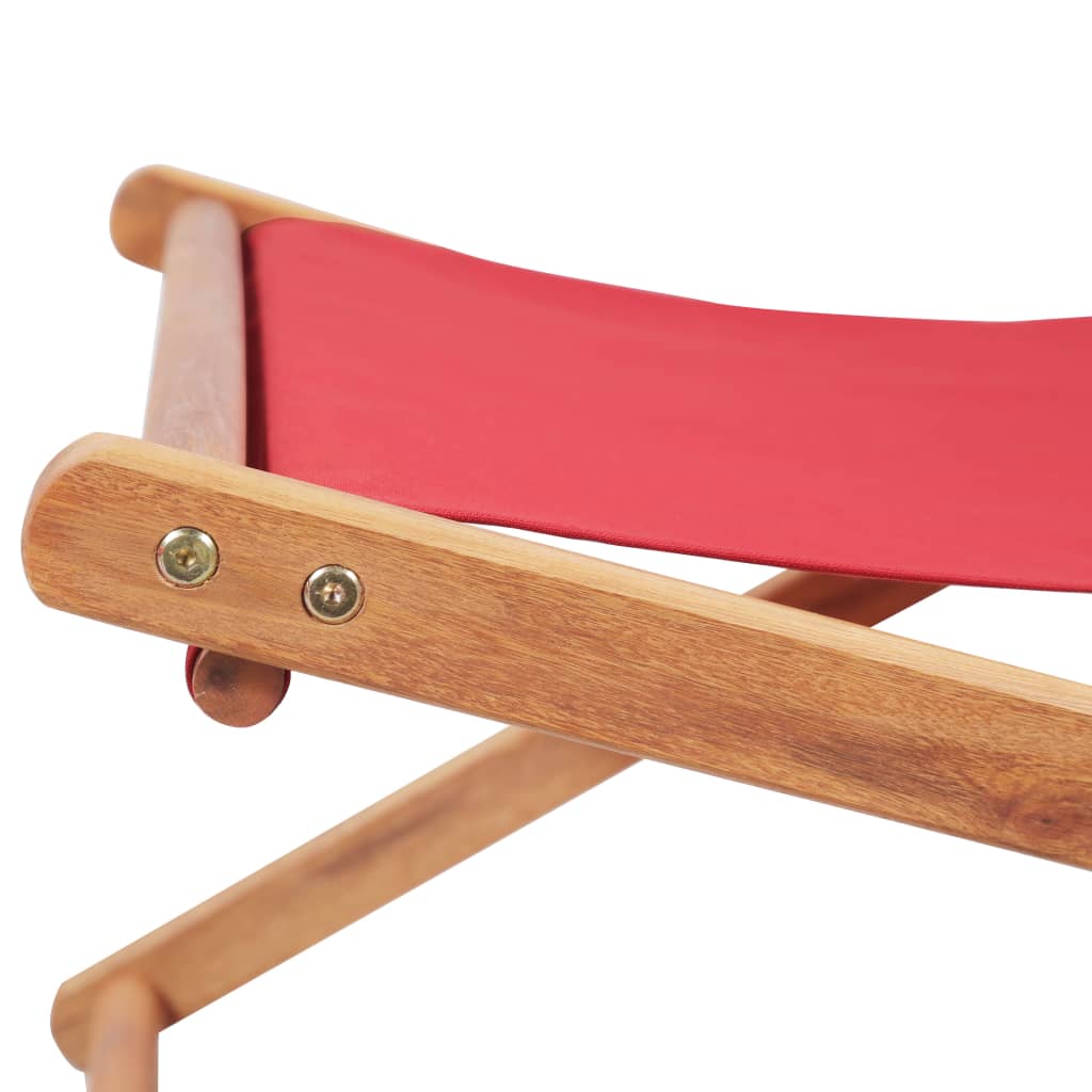 Strandstoel inklapbaar stof en houten frame rood - Griffin Retail