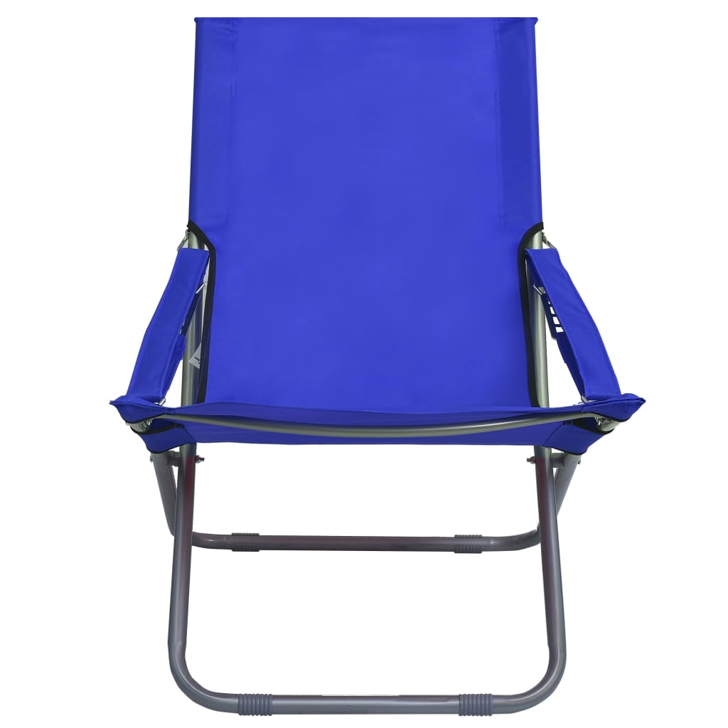 Strandstoelen 2 st inklapbaar stof blauw - Griffin Retail