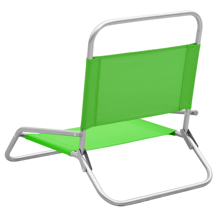 Strandstoelen 2 st inklapbaar stof groen - Griffin Retail