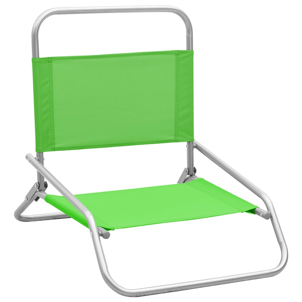 Strandstoelen 2 st inklapbaar stof groen - Griffin Retail