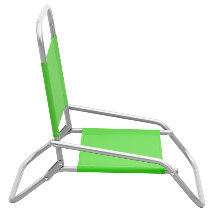 Strandstoelen 2 st inklapbaar stof groen - Griffin Retail