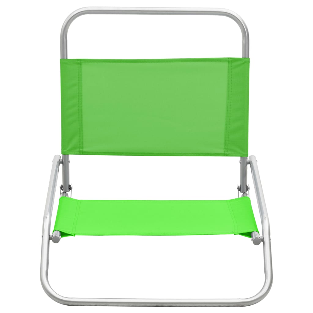 Strandstoelen 2 st inklapbaar stof groen - Griffin Retail
