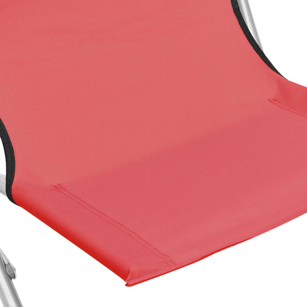 Strandstoelen 2 st inklapbaar stof rood - Griffin Retail