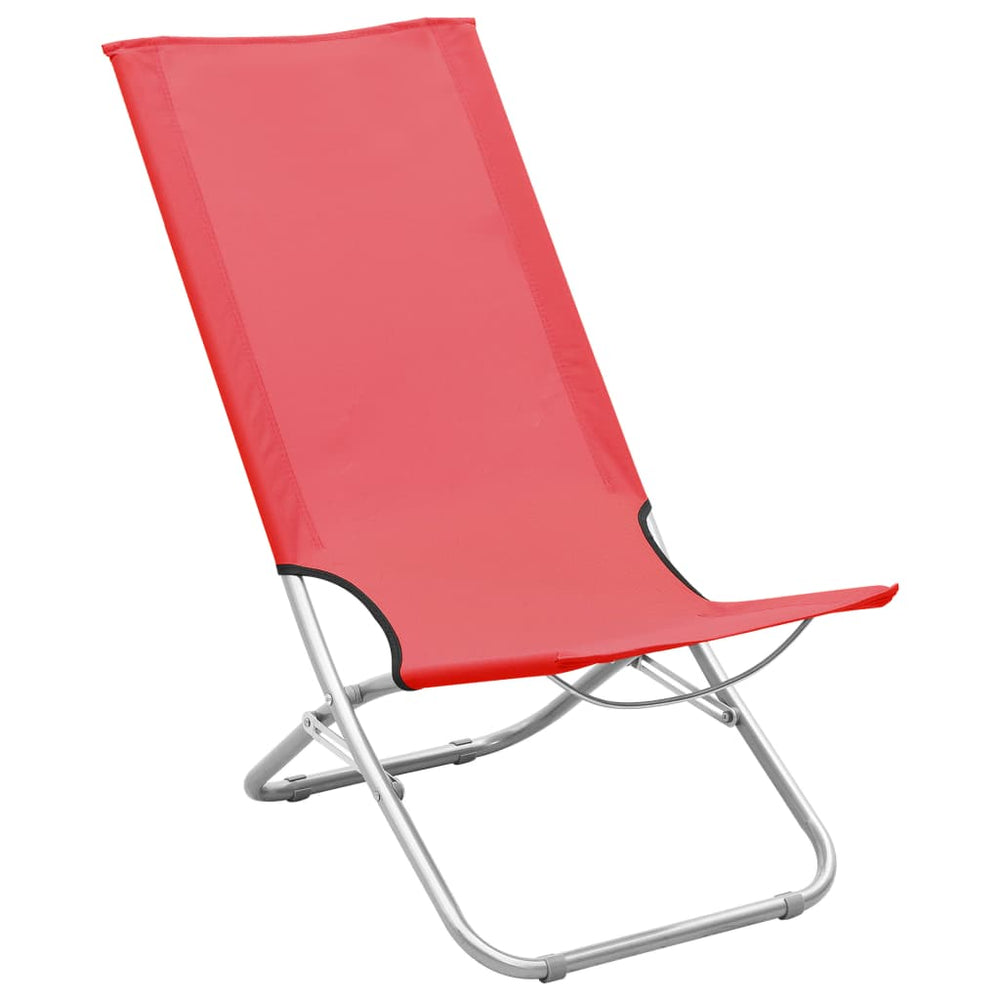 Strandstoelen 2 st inklapbaar stof rood - Griffin Retail