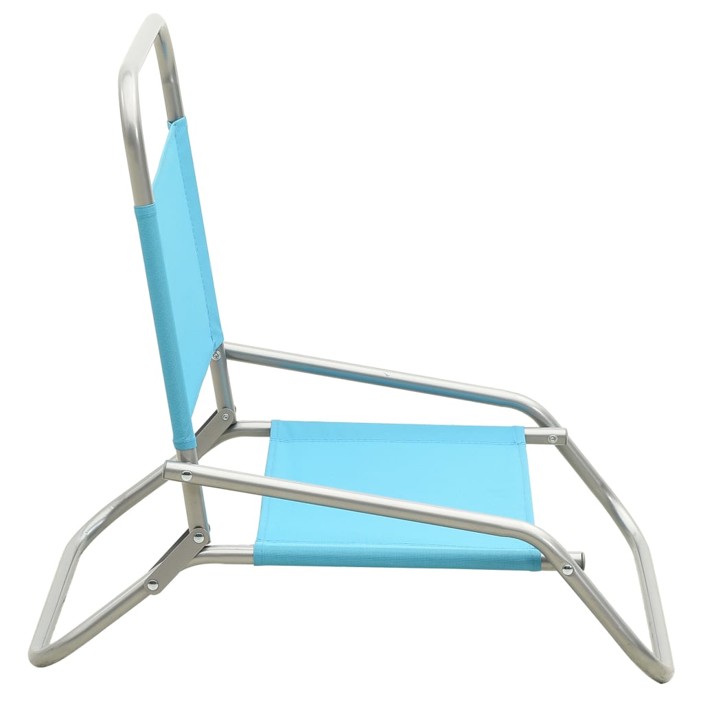 Strandstoelen 2 st inklapbaar stof turquoise - Griffin Retail