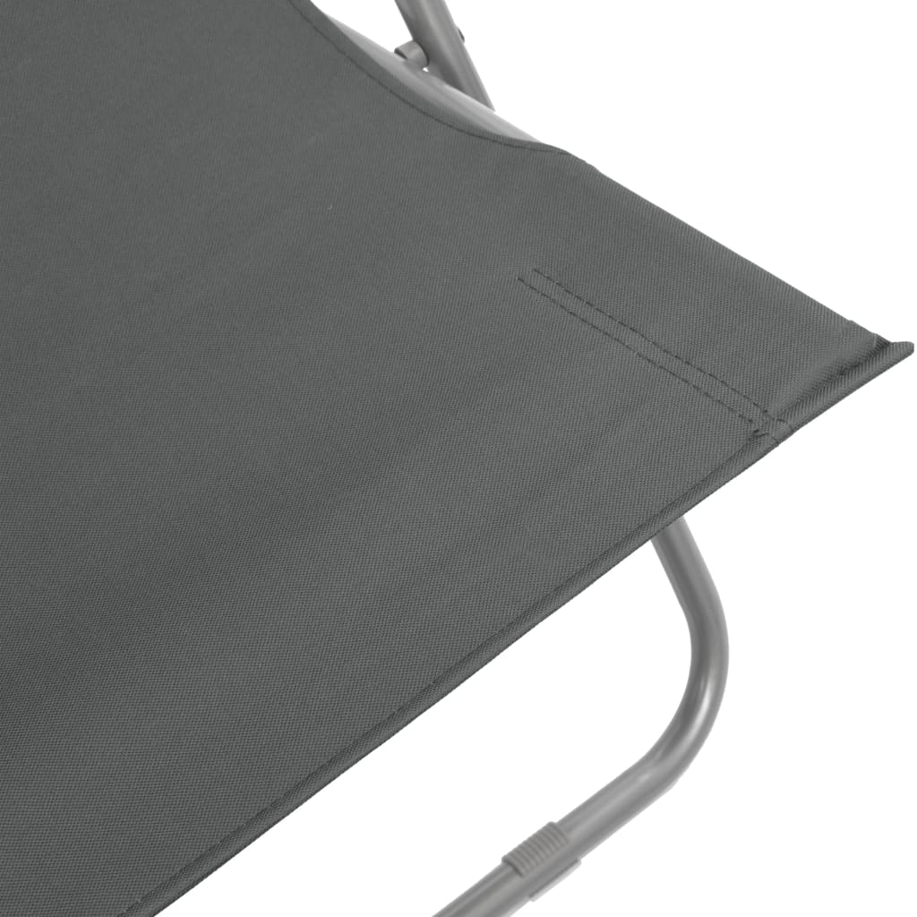 Strandstoelen inklapbaar 2 st staal en oxford stof grijs - Griffin Retail