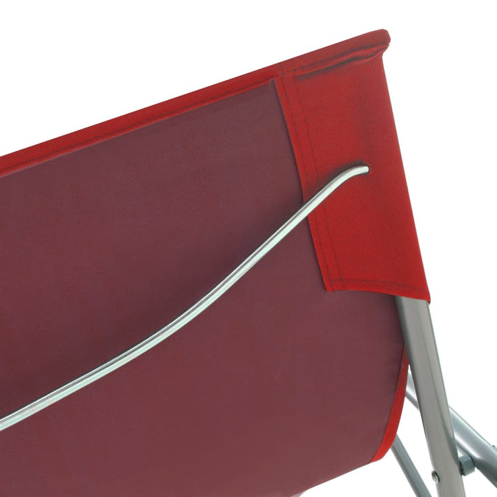 Strandstoelen inklapbaar 2 st staal en oxford stof rood - Griffin Retail