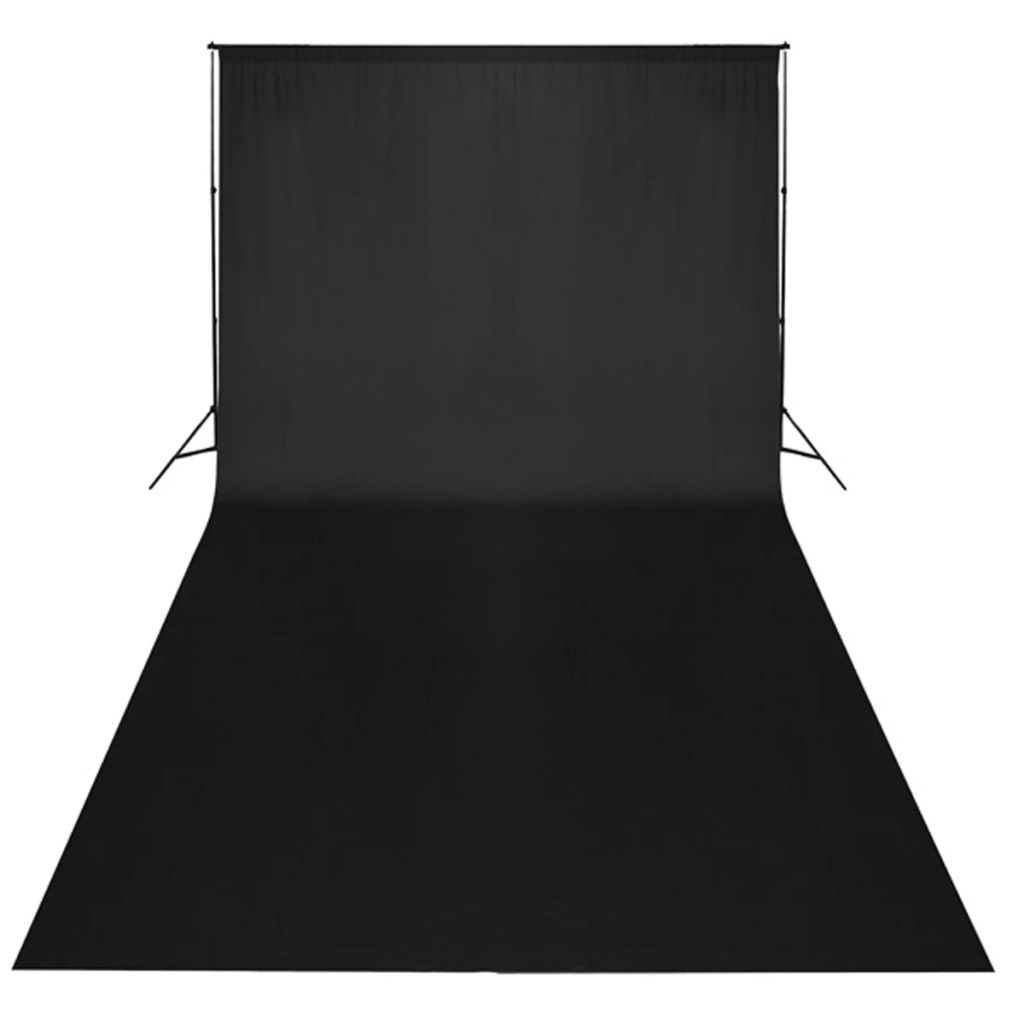 Studioset met zwarte achtergrond en lampen 600x300 cm - Griffin Retail