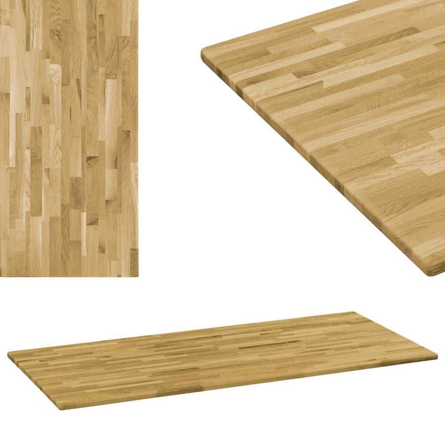 Tafelblad rechthoekig 23 mm 120x60 cm massief eikenhout - Griffin Retail