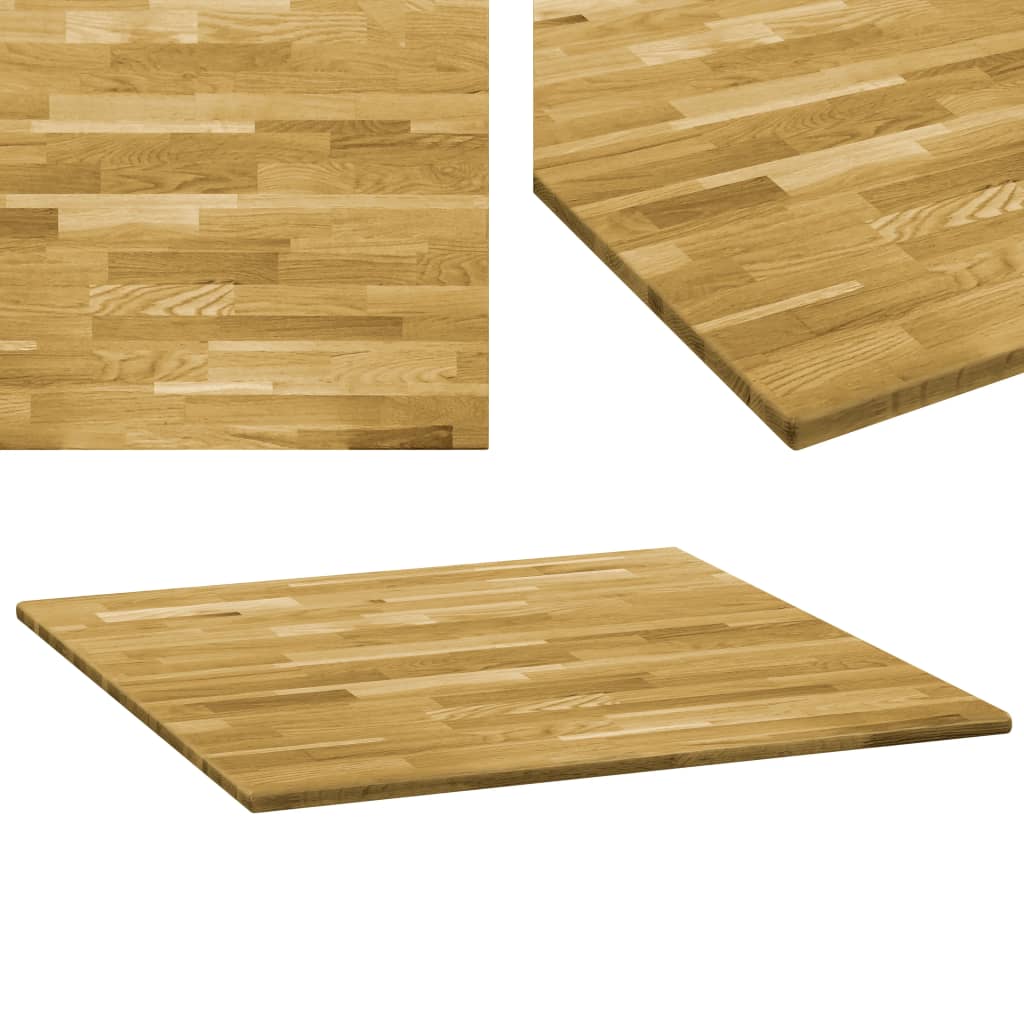 Tafelblad vierkant 23 mm 80x80 cm massief eikenhout - Griffin Retail