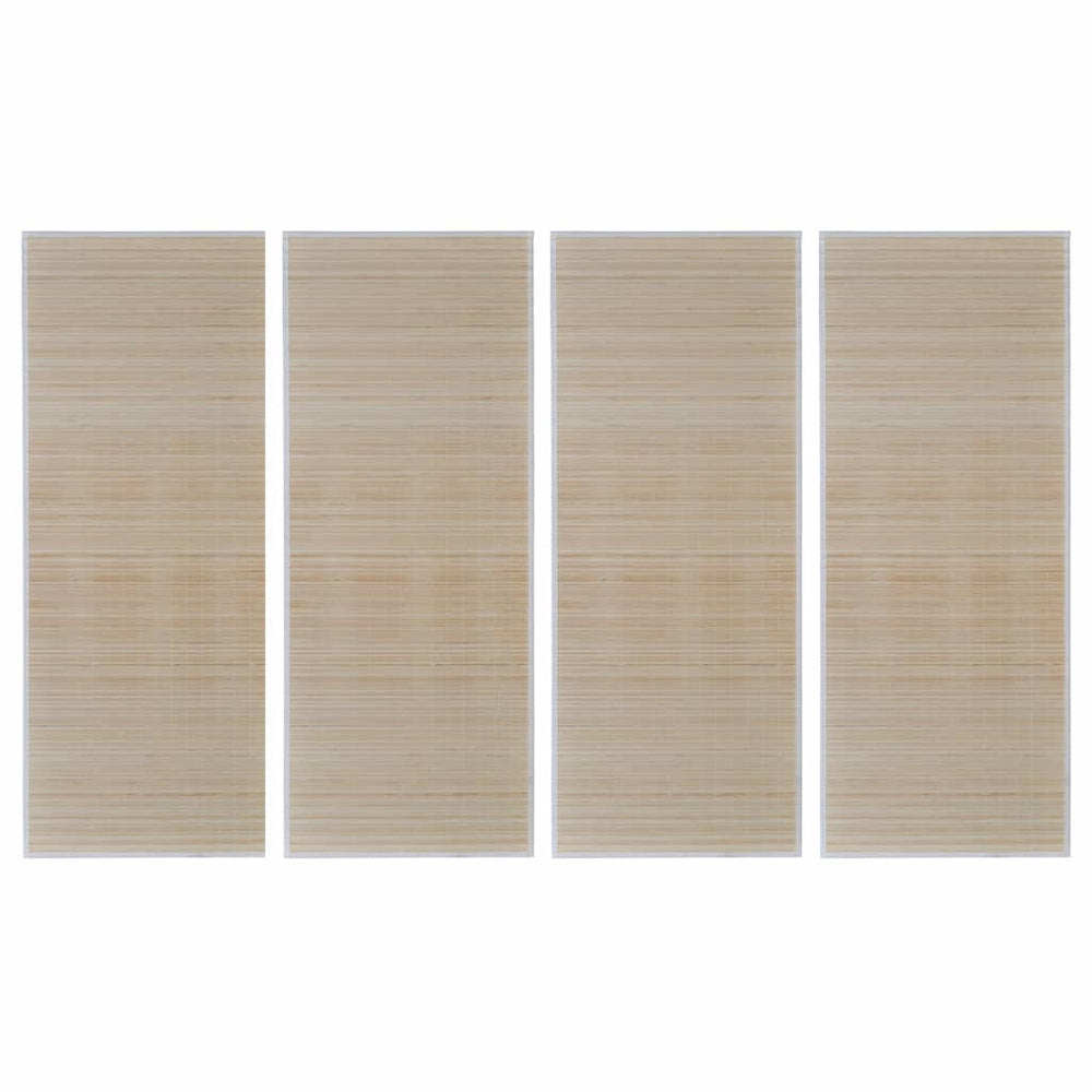 Tapijten 4 st rechthoekig 120x180 cm bamboe natuurlijk - Griffin Retail