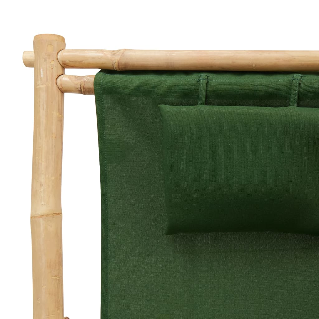 Terrasstoel bamboe en canvas groen - Griffin Retail