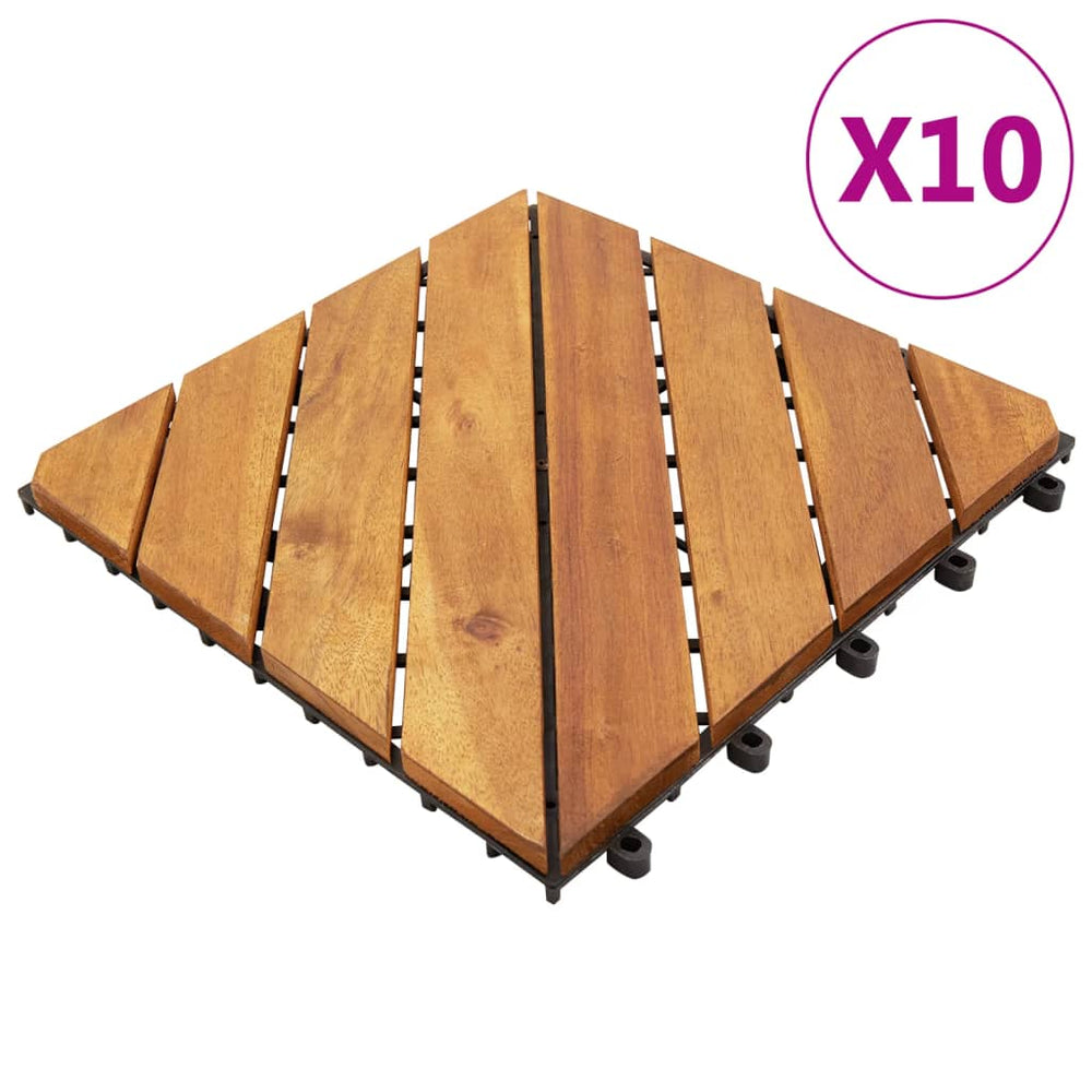Terrastegels 10 st 30x30 cm massief acaciahout - Griffin Retail