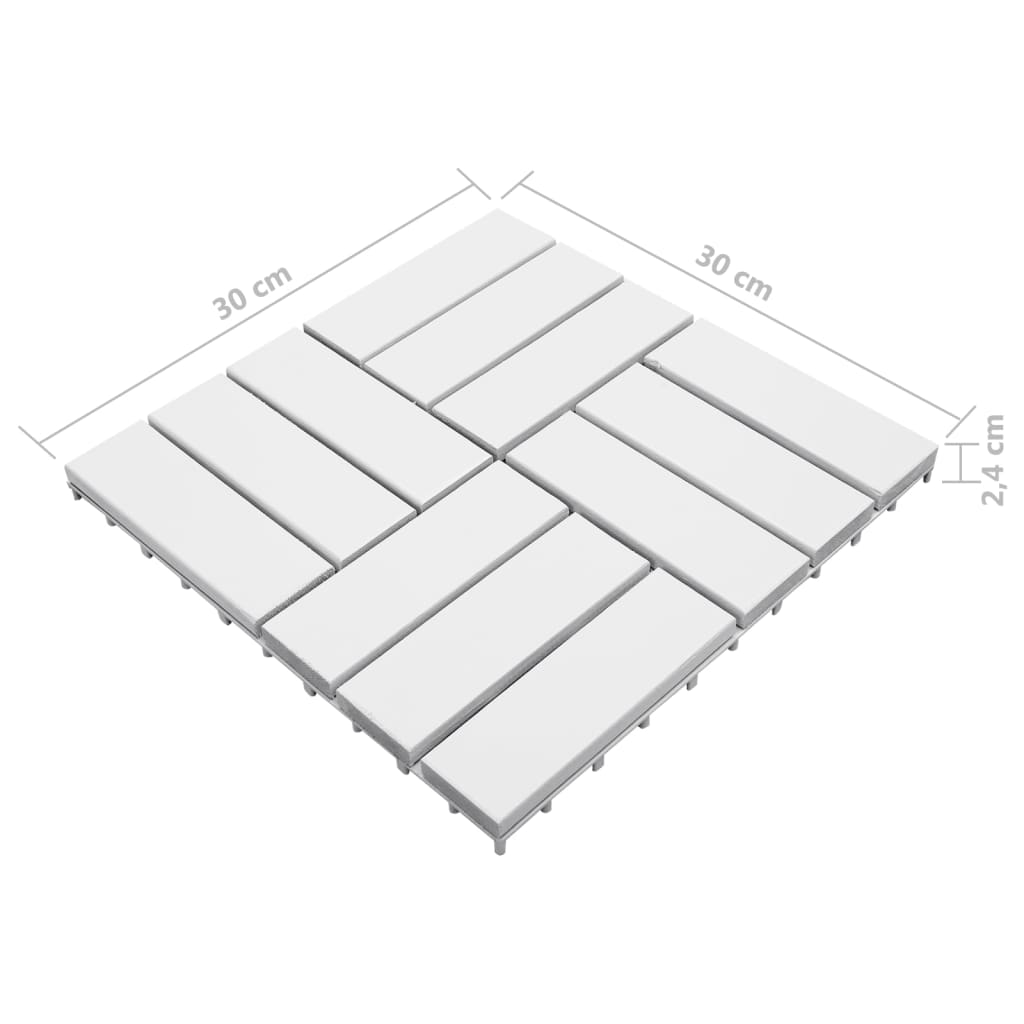 Terrastegels 10 st 30x30 cm massief acaciahout wit - Griffin Retail