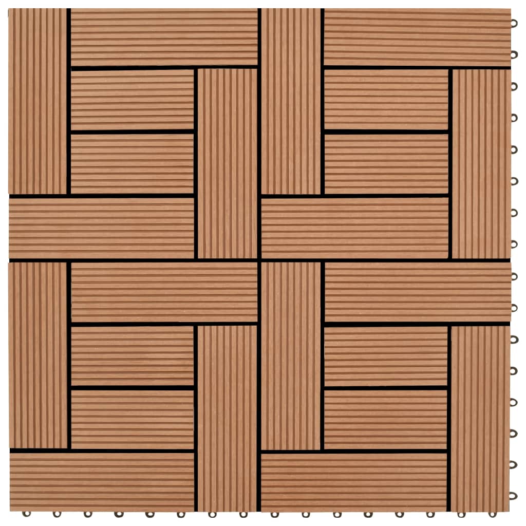 Terrastegels 11 stuks 30 x 30 cm WPC 1 m2 bruin - Griffin Retail