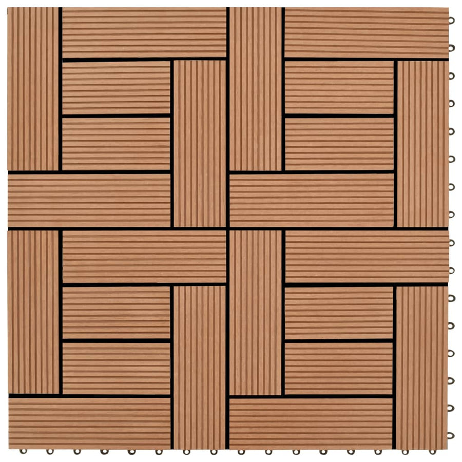 Terrastegels 11 stuks 30 x 30 cm WPC 1 m2 bruin - Griffin Retail