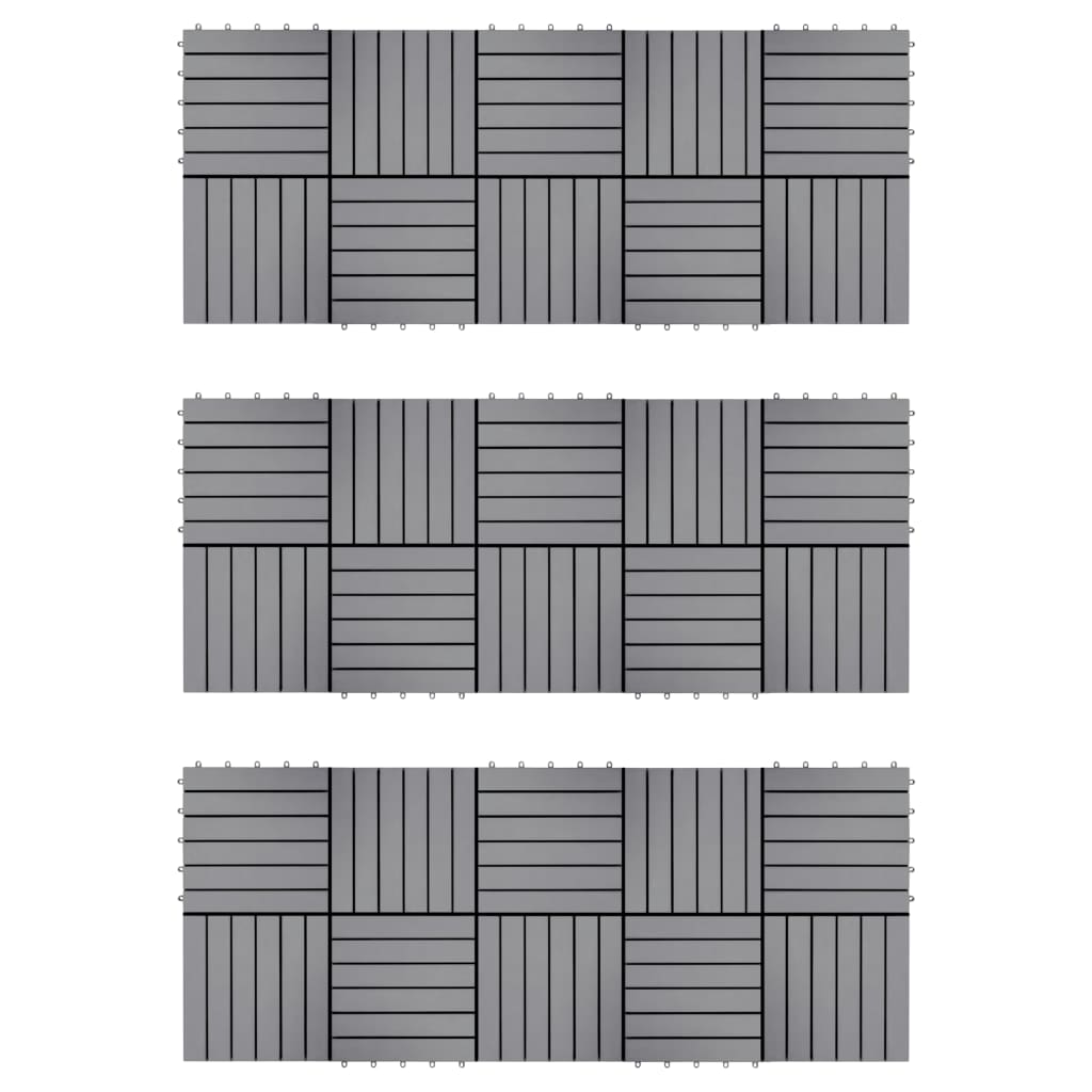 Terrastegels 30 st 30x30 cm massief acaciahout greywash - Griffin Retail