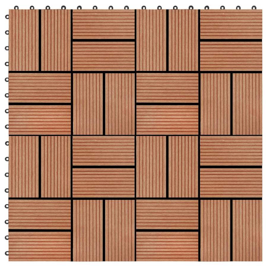 Terrastegels 30x30 cm 1 m² HKC teakkleur 11 st - Griffin Retail