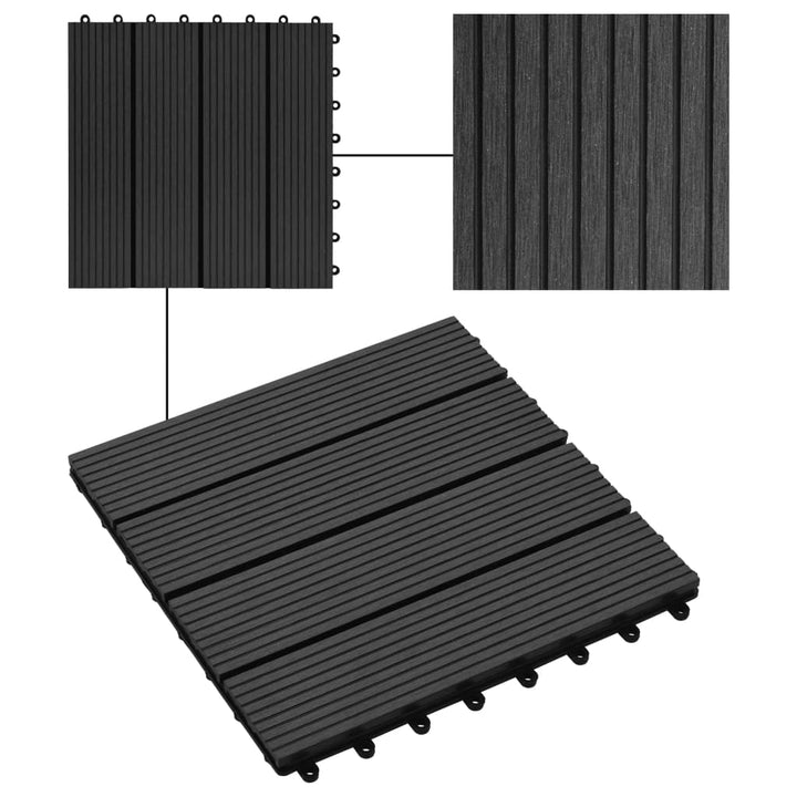 Terrastegels 30x30 cm 1 m² HKC zwart 11 st - Griffin Retail