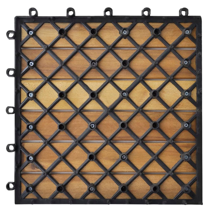 Terrastegels acaciahout 30 x 30 cm verticaal patroon (10 stuks) - Griffin Retail
