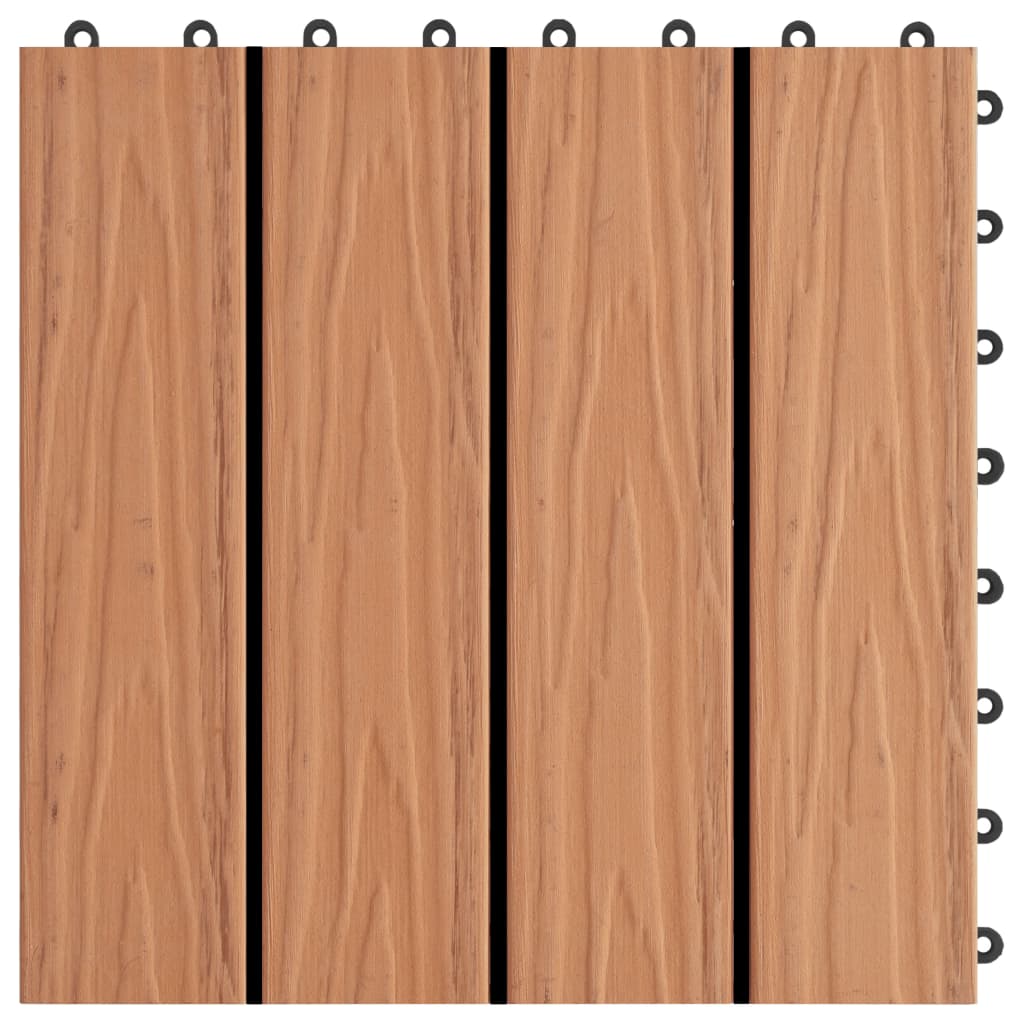 Terrastegels diep reliëf 30x30 cm 1 m² HKC teakkleur 11 st - Griffin Retail