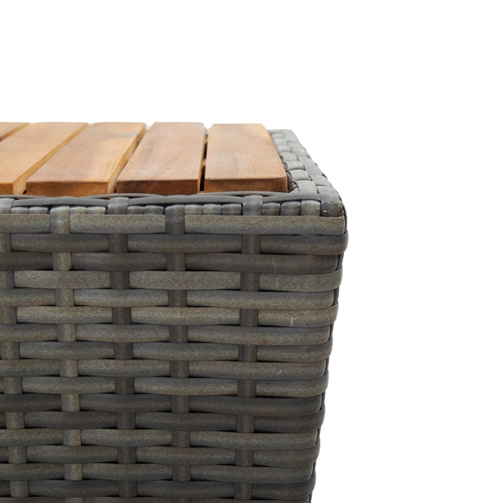 Theetafel 41,5x41,5x43 cm poly rattan massief acaciahout grijs - Griffin Retail