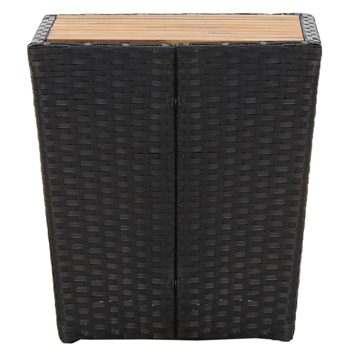 Theetafel 41,5x41,5x43 cm poly rattan massief acaciahout zwart - Griffin Retail