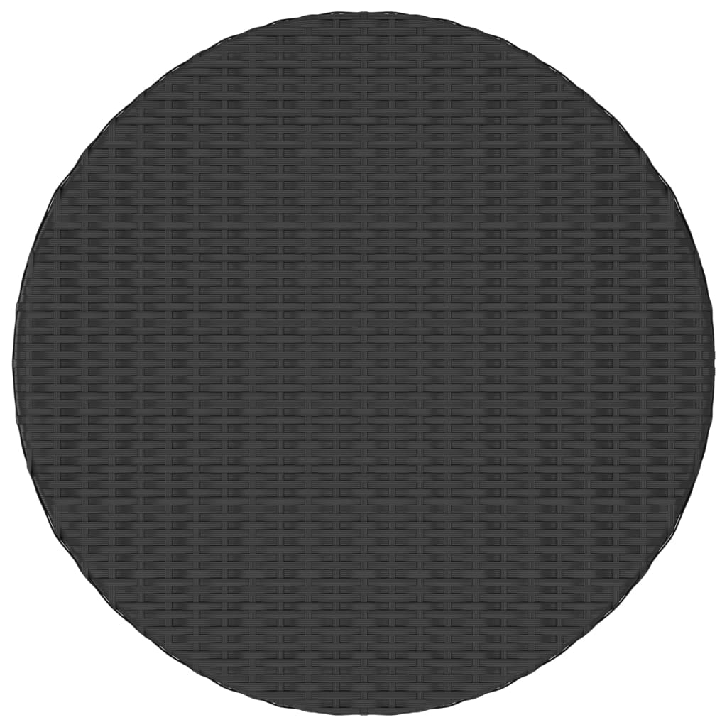 Theetafel 68x68x30 cm poly rattan zwart - Griffin Retail