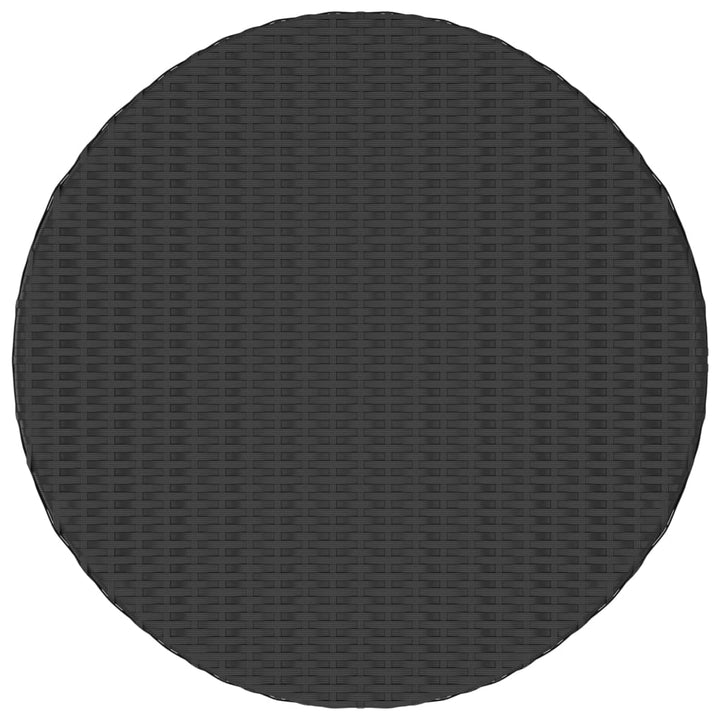 Theetafel 68x68x30 cm poly rattan zwart - Griffin Retail