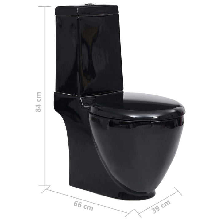 Toilet rond afvoer onder keramiek zwart - Griffin Retail