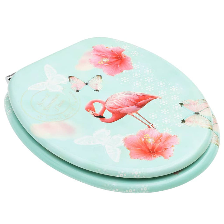 Toiletbril met deksel flamingo MDF - Griffin Retail