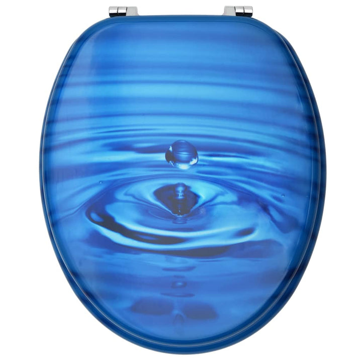 Toiletbril met deksel waterdruppel MDF blauw - Griffin Retail