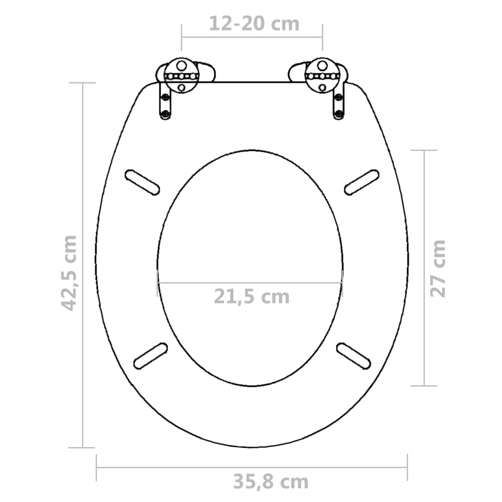 Toiletbril met soft-closedeksel 2 st MDF zwart - Griffin Retail