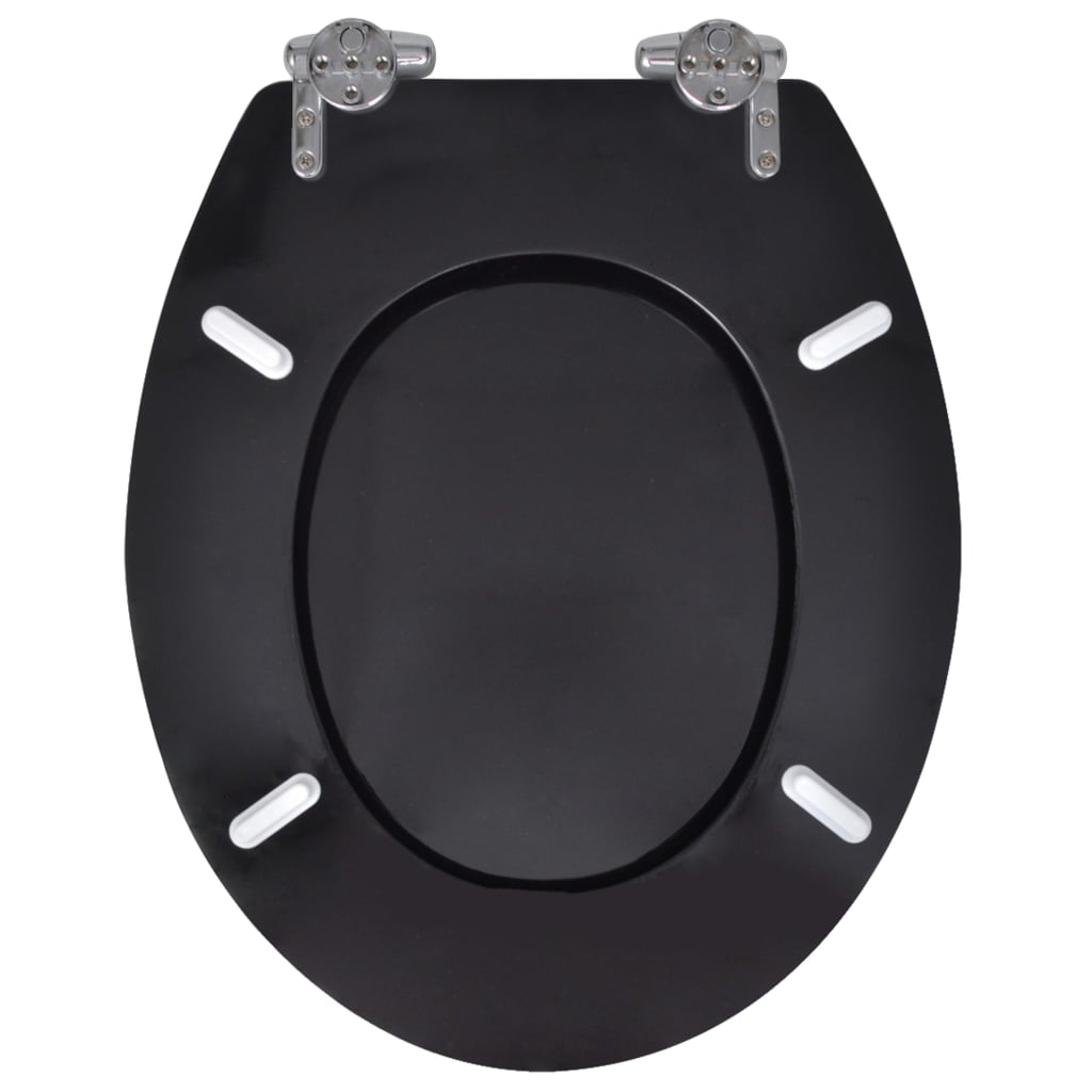 Toiletbril met soft-closedeksel 2 st MDF zwart - Griffin Retail