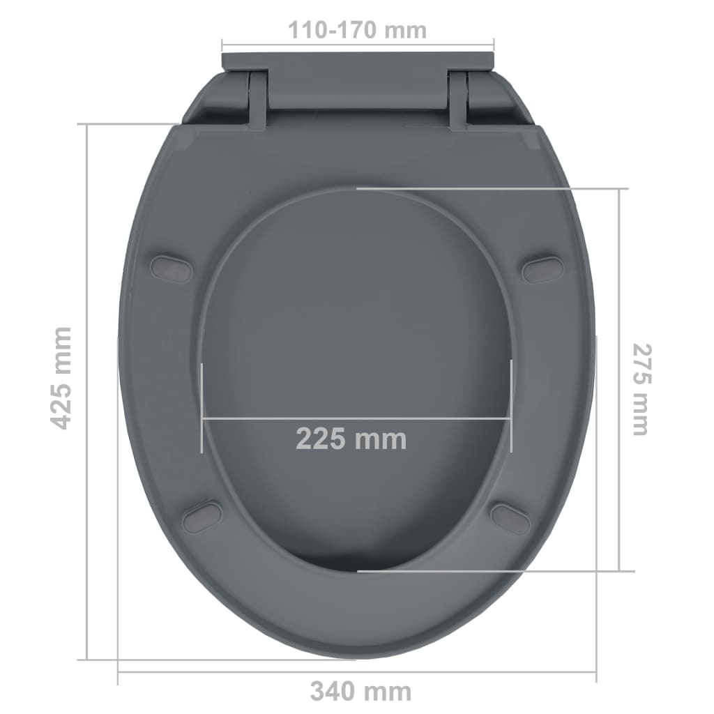 Toiletbril soft-close ovaal grijs - Griffin Retail