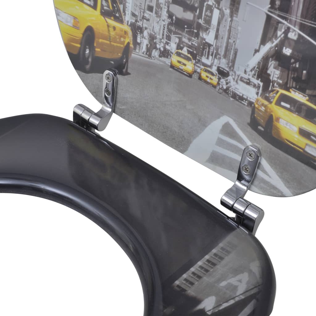 Toiletbril van MDF met New York dessin - Griffin Retail