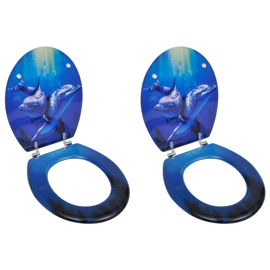 Toiletbrillen met deksel 2 st dolfijn MDF - Griffin Retail
