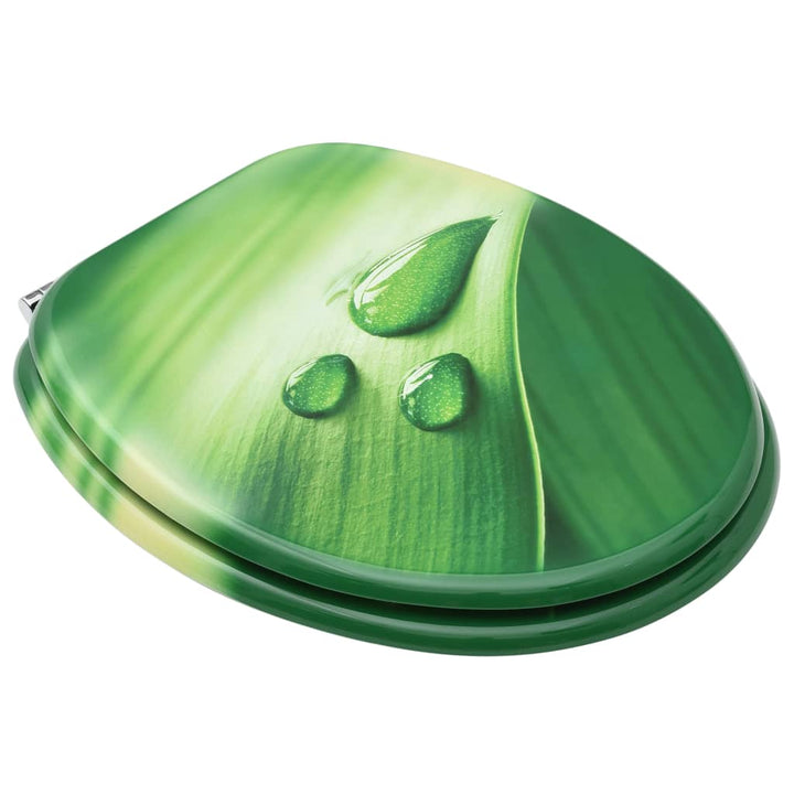 Toiletbrillen met deksel 2 st waterdruppel MDF groen - Griffin Retail