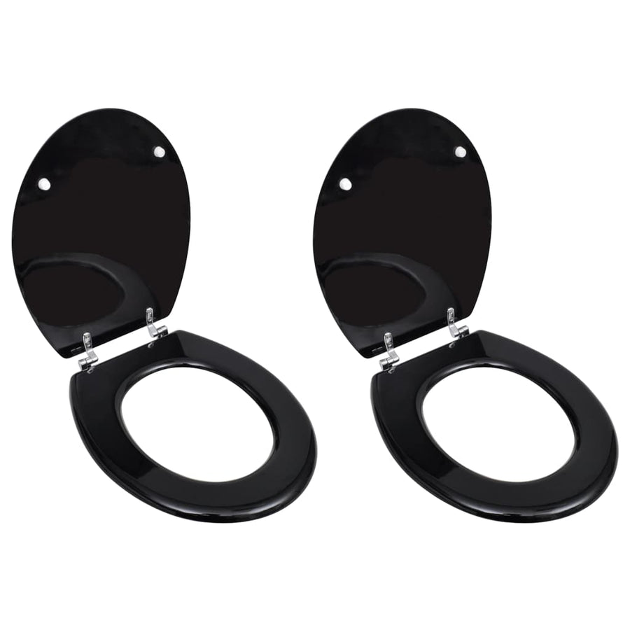 Toiletbrillen met deksels 2 st MDF zwart - Griffin Retail