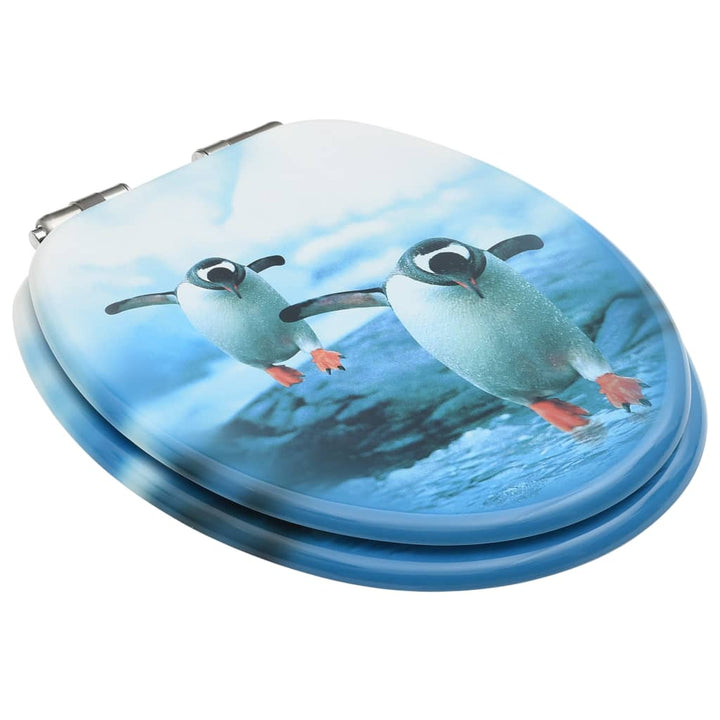 Toiletbrillen met soft-close deksel 2 st pinguïn MDF - Griffin Retail