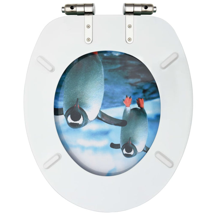 Toiletbrillen met soft-close deksel 2 st pinguïn MDF - Griffin Retail