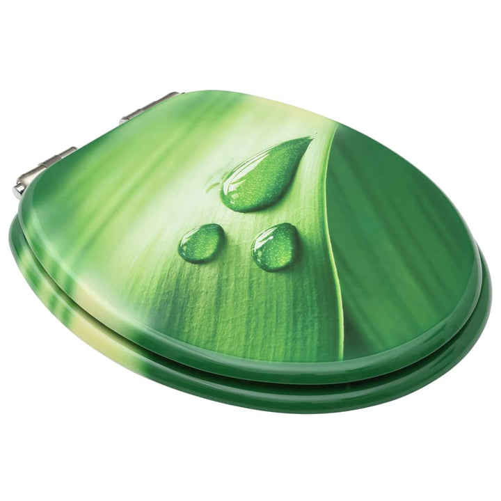 Toiletbrillen met soft-close deksel 2 st waterdruppel MDF groen - Griffin Retail