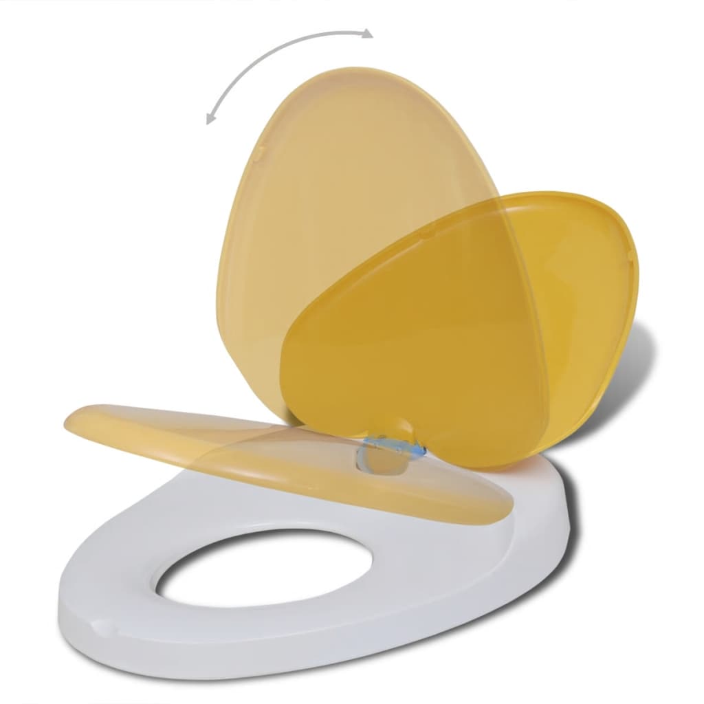 Toiletbrillen met soft-close deksels 2 st kunststof wit en geel - Griffin Retail